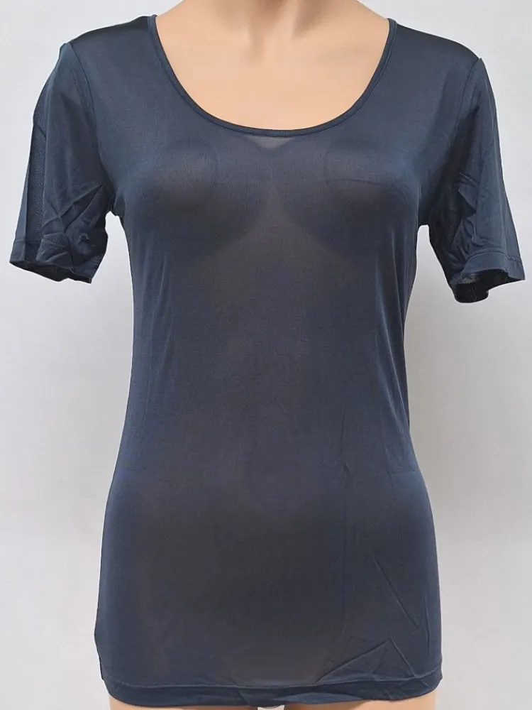 T-Shirt|Kurzarm^Kokon Zwo 100% Seide KURZARM SHIRT transparent von