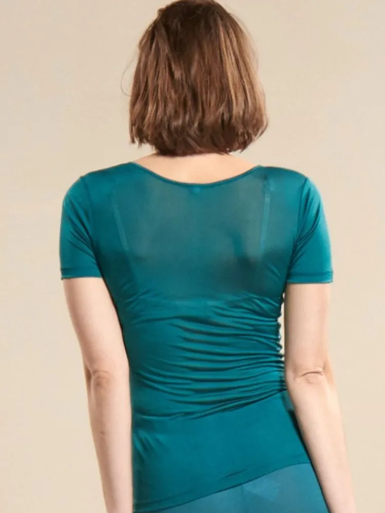 T-Shirt|Kurzarm^Kokon Zwo 100% Seide KURZARM SHIRT transparent von