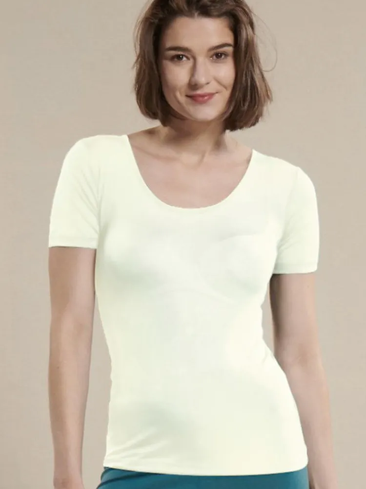 T-Shirt|Kurzarm^Kokon Zwo 100% Seide KURZARM SHIRT transparent von