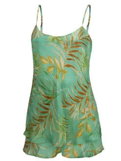 Strandkleider & Sommerkleider^Eva B. Bitzer 100% Seide Kurzpyjama LEANDRA apricot oder grün