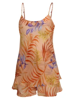 Strandkleider & Sommerkleider^Eva B. Bitzer 100% Seide Kurzpyjama LEANDRA von apricot oder grün