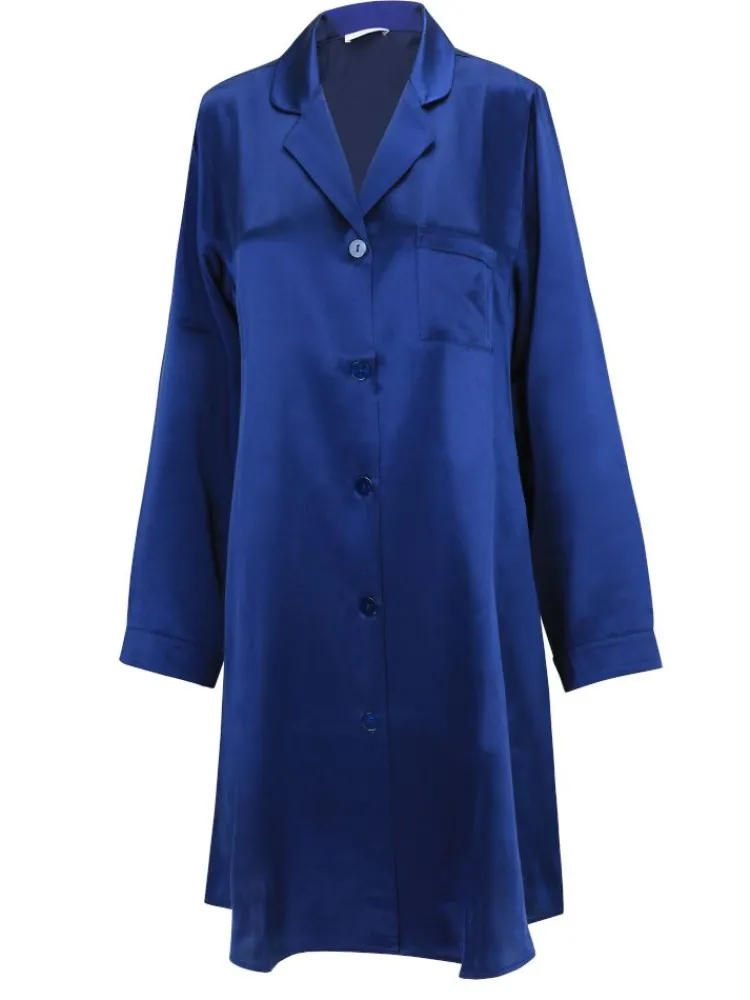 Seiden Basics|Seide Sleepshirt^Eva B. Bitzer 100% Seide Langarm Sleepshirt KLASSIK SATIN von