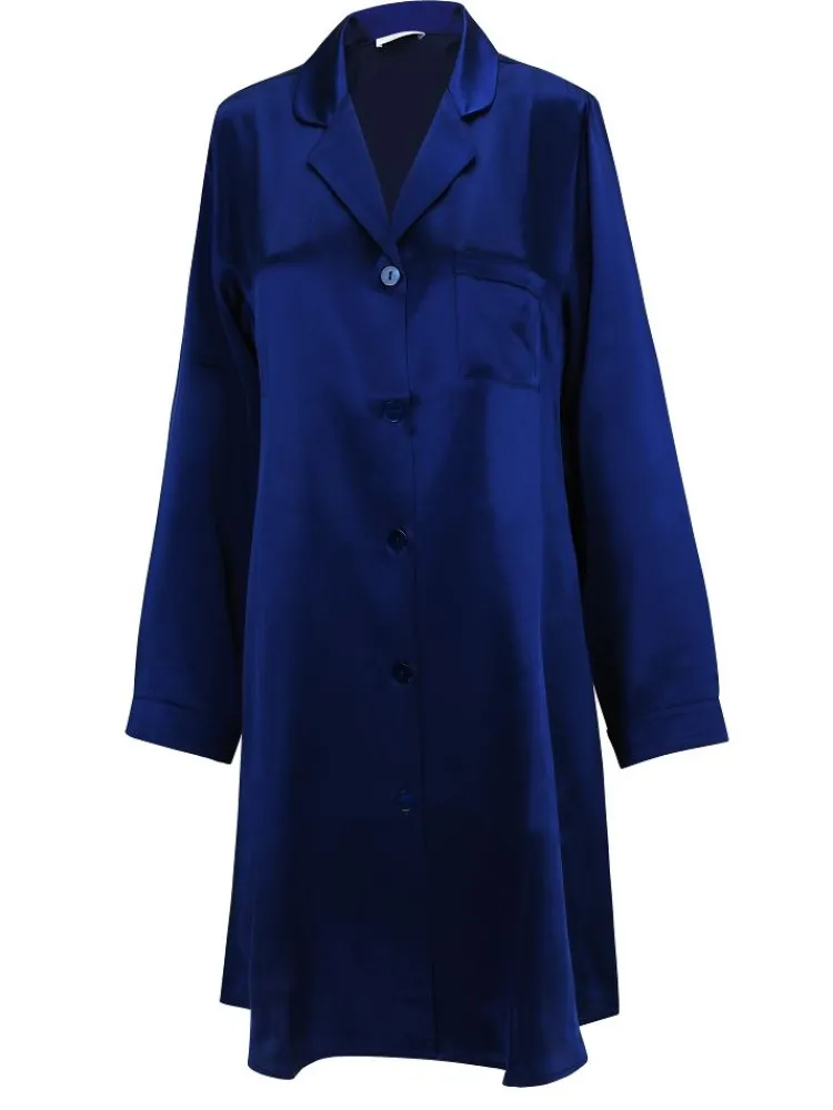 Seiden Basics|Seide Sleepshirt^Eva B. Bitzer 100% Seide Langarm Sleepshirt KLASSIK SATIN von