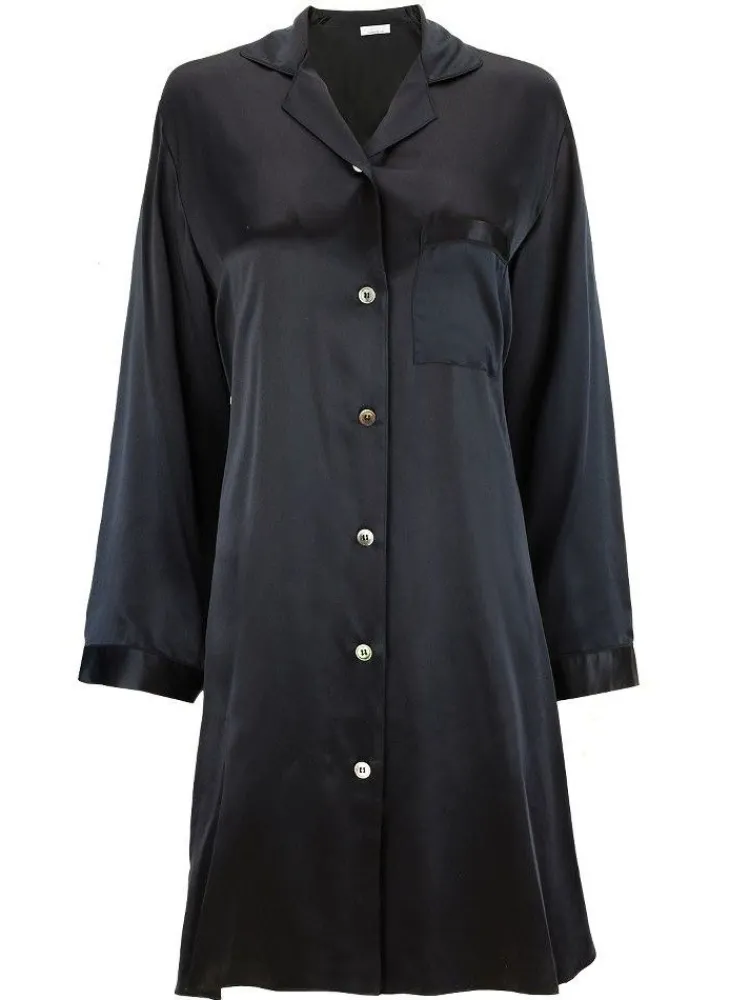 Seiden Basics|Seide Sleepshirt^Eva B. Bitzer 100% Seide Langarm Sleepshirt KLASSIK SATIN von