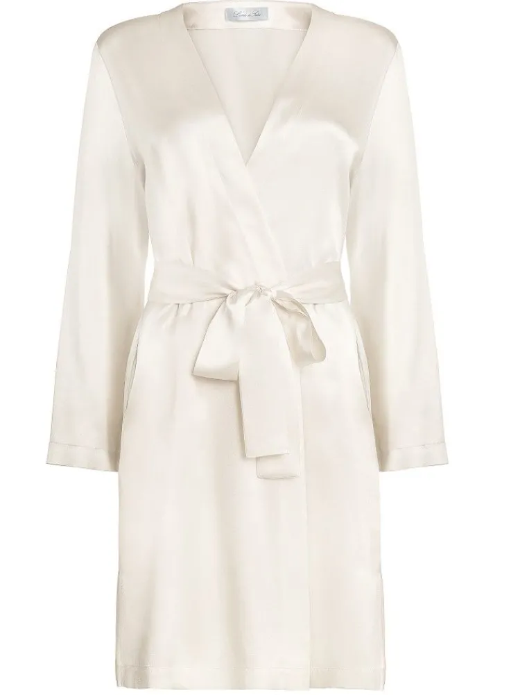 Morgenmantel Kurz|Morgenmantel Aus Satin^Luna di Seta 100% Seide Morgenmantel CLASSICO von