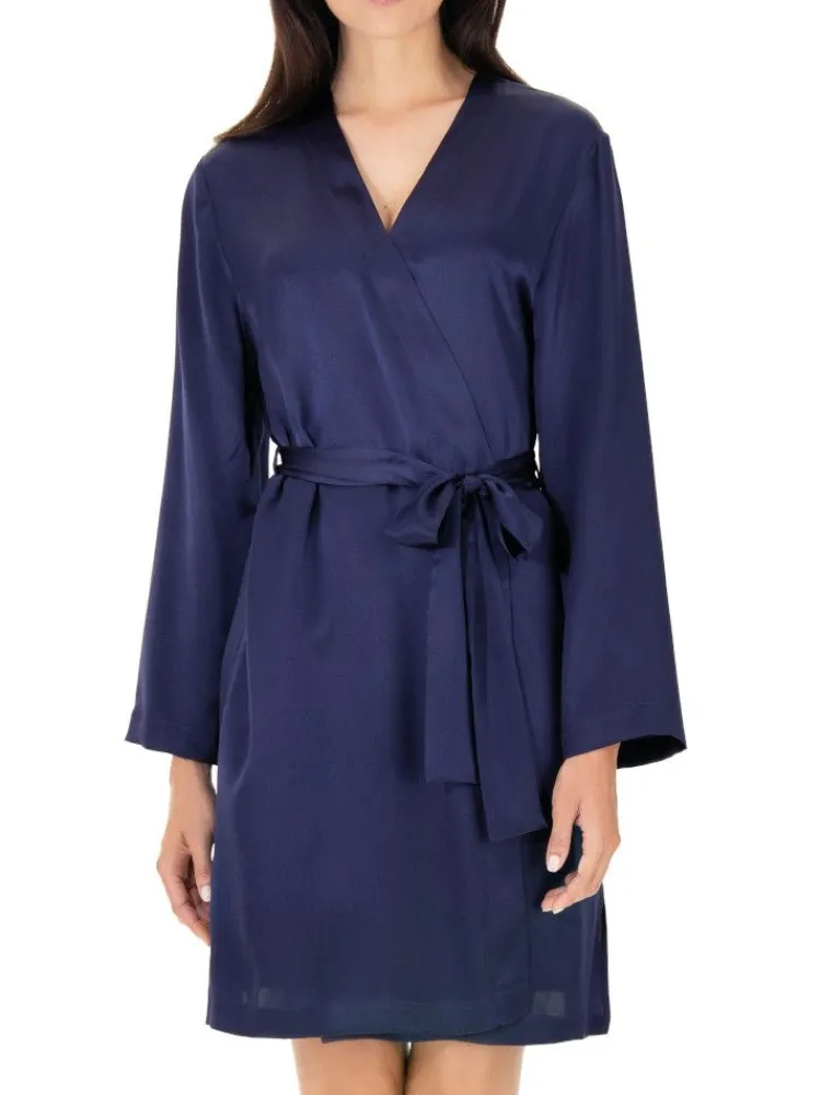 Morgenmantel Kurz|Morgenmantel Aus Satin^Luna di Seta 100% Seide Morgenmantel CLASSICO von