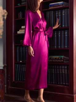 Morgenmantel Lang|Morgenmantel Aus Satin^Marjolaine 100% Seide Morgenmantel lang LAURIAN von