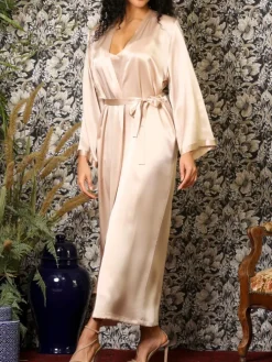 Morgenmantel Lang|Morgenmantel Aus Satin^Marjolaine 100% Seide Morgenmantel lang LAURIAN von