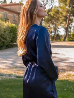 Morgenmantel Lang|Morgenmantel Aus Satin^Marjolaine 100% Seide Morgenmantel lang LAURIAN von