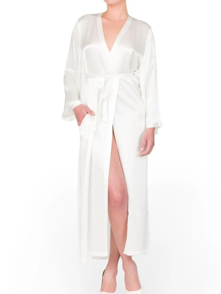 Morgenmantel Lang|Morgenmantel Aus Satin^Marjolaine 100% Seide Morgenmantel lang LAURIAN