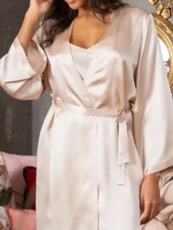 Morgenmantel Lang|Morgenmantel Aus Satin^Marjolaine 100% Seide Morgenmantel lang LAURIAN