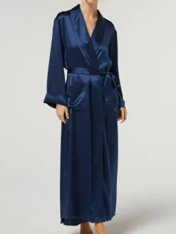 Morgenmantel Lang|Morgenmantel Aus Satin^Vivis 100% Seide Morgenmantel lang GIGLIOLA von