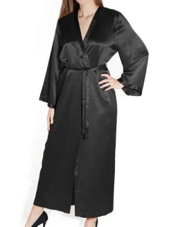 Morgenmantel Lang|Morgenmantel Aus Satin^Marjolaine 100% Seide Morgenmantel lang LAURIAN uni von