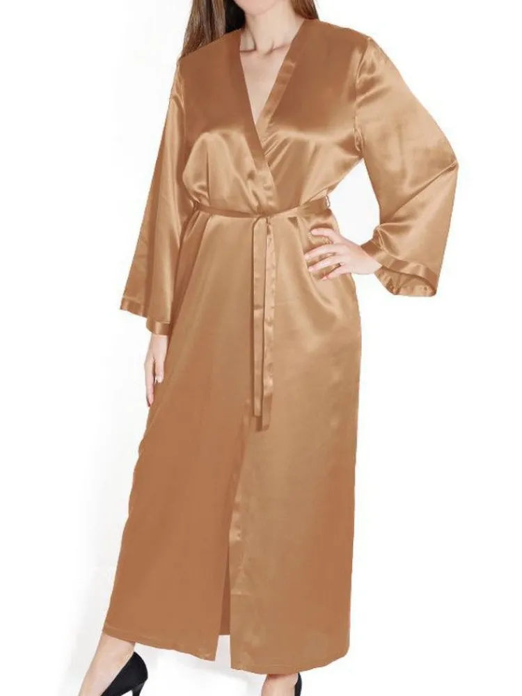 Morgenmantel Lang|Morgenmantel Aus Satin^Marjolaine 100% Seide Morgenmantel lang LAURIAN uni von