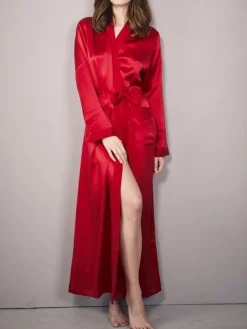 Morgenmantel Lang|Morgenmantel Aus Satin^Eva B. Bitzer 100% Seide Morgenmantel lang KLASSIK SATIN von