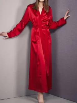 Morgenmantel Lang|Morgenmantel Aus Satin^Eva B. Bitzer 100% Seide Morgenmantel lang KLASSIK SATIN von