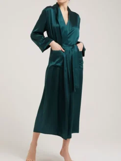 Morgenmantel Lang|Morgenmantel Aus Satin^Vivis 100% Seide Morgenmantel lang GIGLIOLA uni von