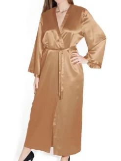 Morgenmantel Lang|Morgenmantel Aus Satin^Marjolaine 100% Seide Morgenmantel LAURIAN lang von