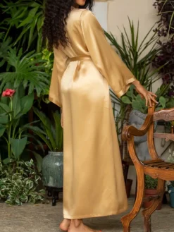 Morgenmantel Lang|Morgenmantel Aus Satin^Marjolaine 100% Seide Morgenmantel LAURIAN lang von