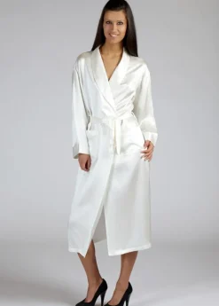 Morgenmantel Lang|Morgenmantel Aus Satin^Gattina 100% Seide Morgenmantel MASPALOMAS uni von