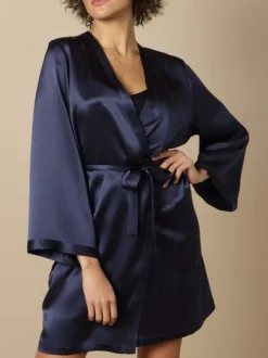 Morgenmantel Kurz|Morgenmantel Aus Satin^Marjolaine 100% Seide Morgenmantel SOIE LASER