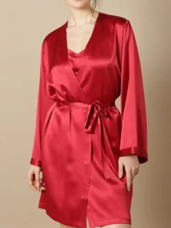 Morgenmantel Kurz|Morgenmantel Aus Satin^Marjolaine 100% Seide Morgenmantel SOIE LASER