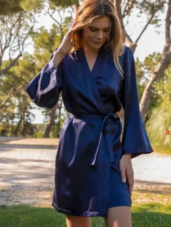 Morgenmantel Kurz|Morgenmantel Aus Satin^Marjolaine 100% Seide Morgenmantel SOIE LASER