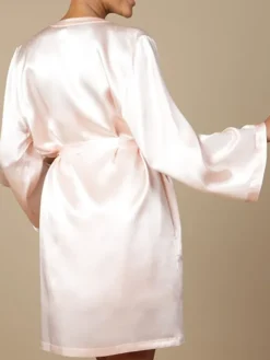 Morgenmantel Kurz|Morgenmantel Aus Satin^Marjolaine 100% Seide Morgenmantel SOIE LASER