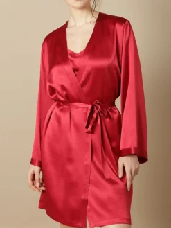 Morgenmantel Kurz|Morgenmantel Aus Satin^Marjolaine 100% Seide Morgenmantel SOIE LASER kurz von