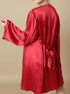 Morgenmantel Kurz|Morgenmantel Aus Satin^Marjolaine 100% Seide Morgenmantel SOIE LASER kurz von