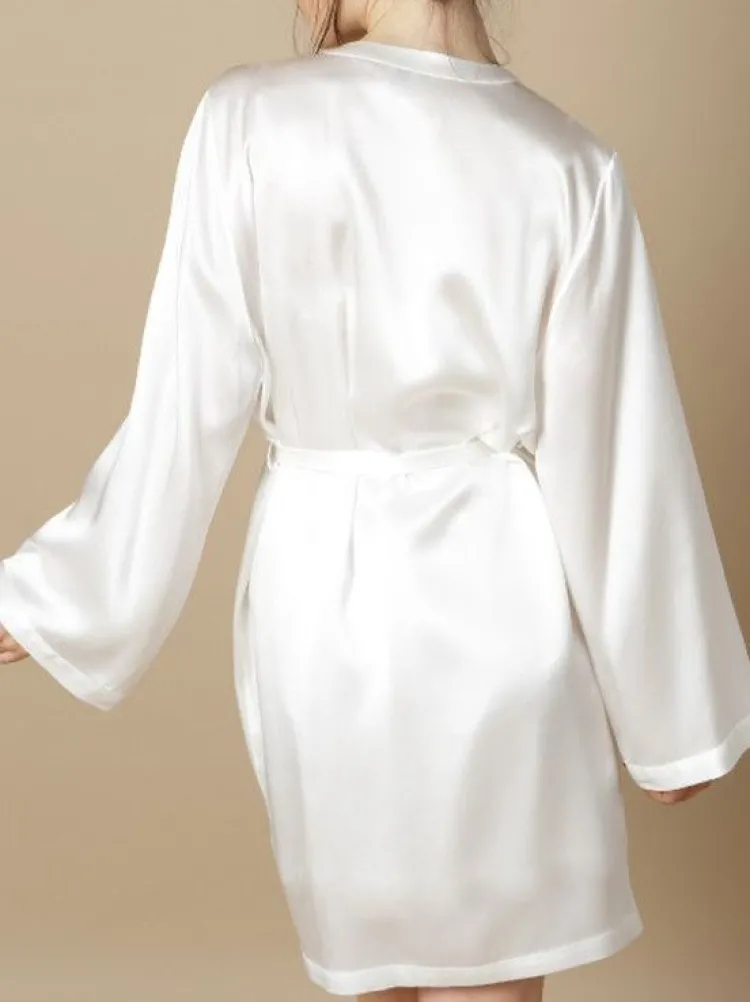 Morgenmantel Kurz|Morgenmantel Aus Satin^Marjolaine 100% Seide Morgenmantel SOIE LASER uni von