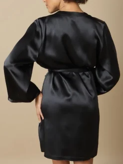 Morgenmantel Kurz|Morgenmantel Aus Satin^Marjolaine 100% Seide Morgenmantel SOIE LASER uni von