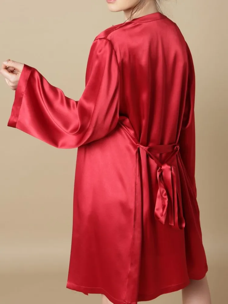 Morgenmantel Kurz|Morgenmantel Aus Satin^Marjolaine 100% Seide Morgenmantel SOIE LASER uni von