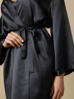 Morgenmantel Kurz|Morgenmantel Aus Satin^Marjolaine 100% Seide Morgenmantel SOIE LASER uni von