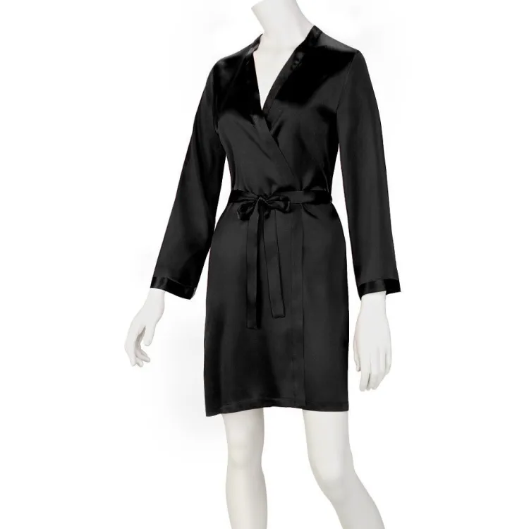 Morgenmantel Kurz|Morgenmantel Aus Satin^Marjolaine 100% Seide Morgenmantel SOIE LASER uni von