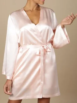 Morgenmantel Kurz|Morgenmantel Aus Satin^Marjolaine 100% Seide Morgenmantel SOIE LASER Satin von