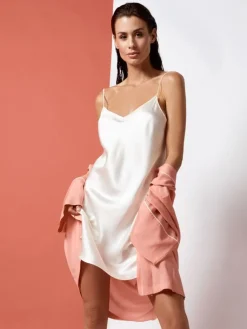 Unterkleider Mit Seide|Kurze Unterkleider^Vivis 100% Seide Nachthemd CAROLINE elegant von