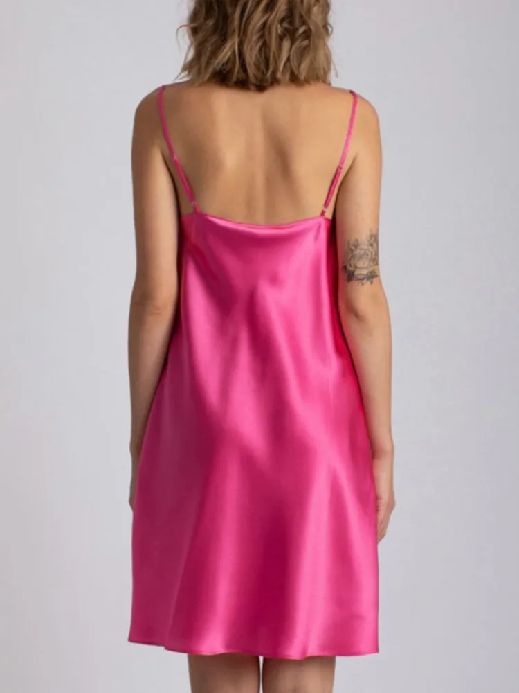 Unterkleider Mit Seide|Kurze Unterkleider^Vivis 100% Seide Nachthemd CAROLINE klassisch von