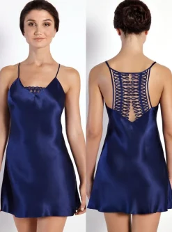 Seidenneglige|Seidennachthemd^Luna di Seta 100% Seide Nachthemd HAREM PIPING kurz von