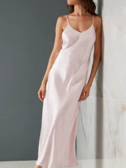 Lange Unterkleider|Seidenneglige^Vivis 100% Seide Nachtkleid lang DORINE uni von