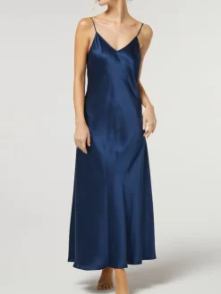Lange Unterkleider|Seiden Basics^Vivis 100% Seide Nachtkleid lang DORINE von