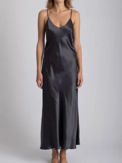 Lange Unterkleider|Seiden Basics^Vivis 100% Seide Nachtkleid lang DORINE von
