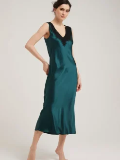 Kleider|Seidenneglige^Vivis 100% Seide Nachtkleid LEONA von