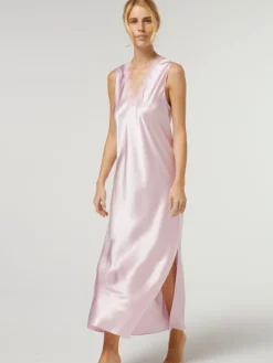 Kleider|Seidenneglige^Vivis 100% Seide Nachtkleid SIBILLE von rosa