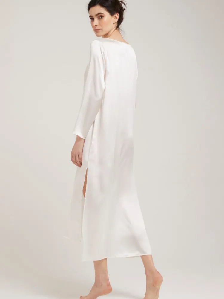 Strandkleider & Sommerkleider|Kaftane^Vivis 100% Seide Nachtkleid VIOLETTA lang von