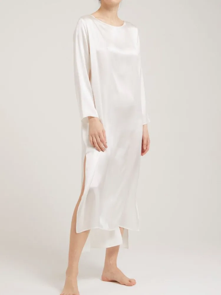 Strandkleider & Sommerkleider|Kaftane^Vivis 100% Seide Nachtkleid VIOLETTA lang von