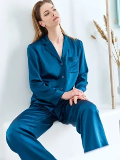 Seiden Basics|Seidenpyjama^Luna di Seta 100% Seide Schlafanzug CLASSICO von