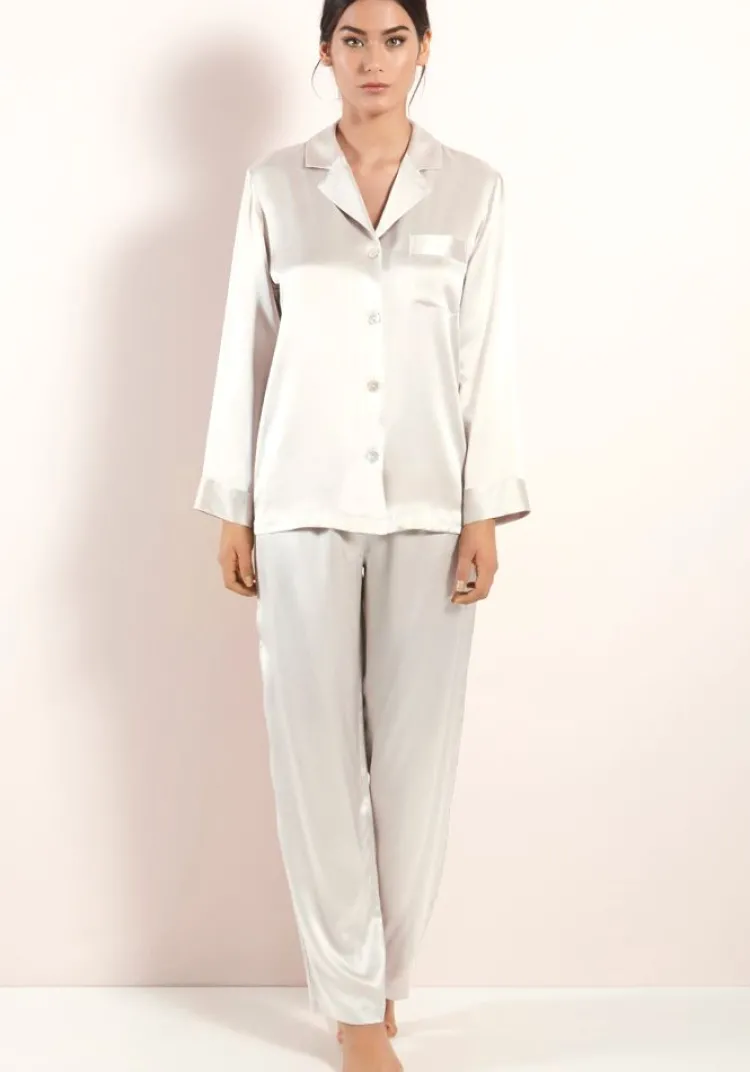 Seiden Basics|Seidenpyjama^Luna di Seta 100% Seide Schlafanzug CLASSICO von