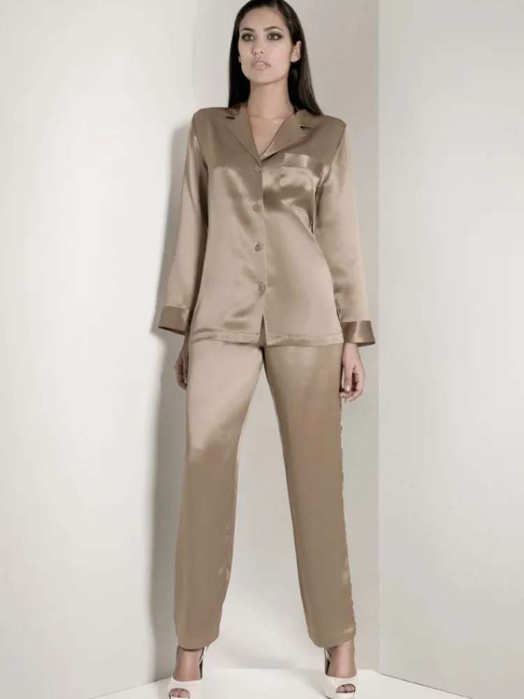 Seiden Basics|Seidenpyjama^Luna di Seta 100% Seide Schlafanzug CLASSICO von