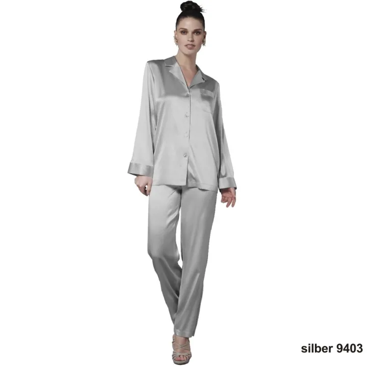 Seiden Basics|Seidenpyjama^Luna di Seta 100% Seide Schlafanzug CLASSICO von